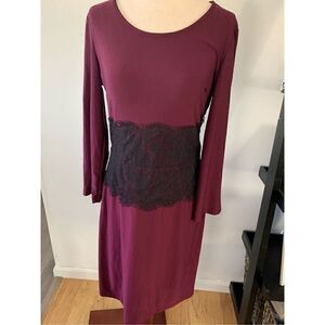 Size small burgundy dress with lace